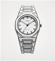 Armbanduhr D1 Milano Herr White Sketch  in Polycarbonat D1-PCBJ34 - D1-PCBJ34